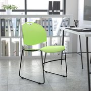 Flash Furniture Green Plastic Stack Chair RUT-188-GN-GG